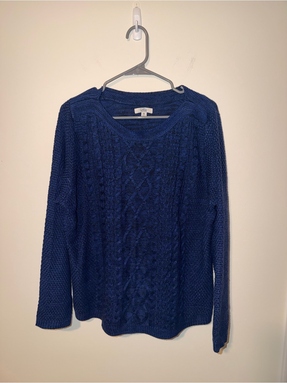 croft & barrow Navy Cable Scoop Neck Sweater